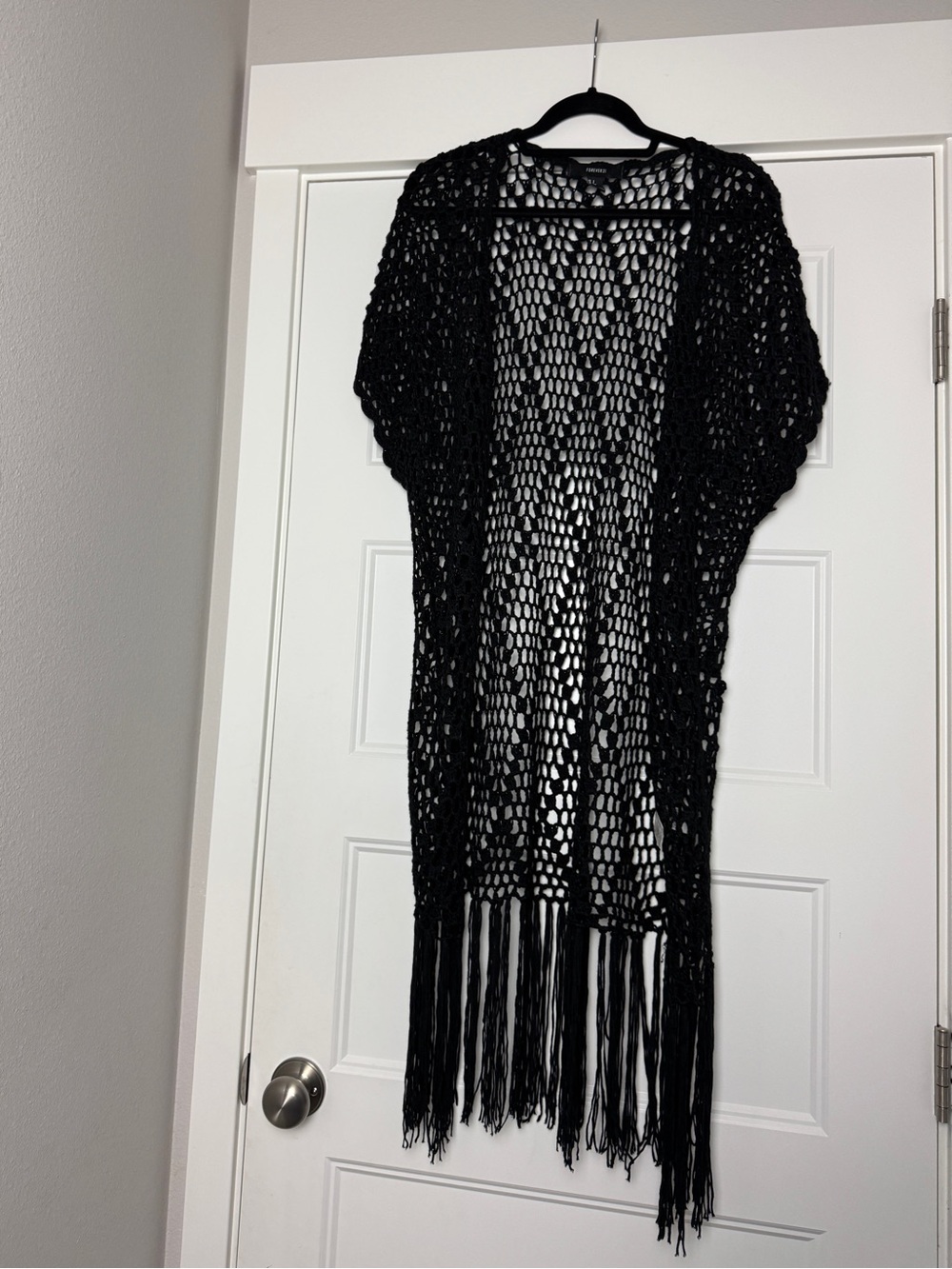 Women’s Black Forever 21 Crochet Sweater